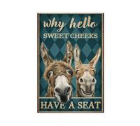 XZGTHYTYUY Retro Posters Why Hello Sweet Cheeks Donkeys Canvas Poster Bedroom Decor Landscape Office Room Decor Gift 12x18inch(30x45cm)