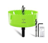 XZH 100mm Bi-Metal Hole Saw Kit with Arbor & Pilot Bit - Effortless Smooth Cutting for Wood, Plastic, Drywall & Thin Metal - Ideal for Downlight Installation & DIY Projects