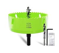 XZH 110mm Bi-Metal Hole Saw Kit with Arbor & Pilot Bit - Effortless Smooth Cutting for Wood, Plastic, Drywall & Thin Metal - Ideal for Downlight Installation & DIY Projects