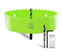 XZH 160mm Bi-Metal Hole Saw Kit with Arbor & Pilot Bit - Effortless Smooth Cutting for Wood, Plastic, Drywall & Thin Metal - Ideal for Downlight Installation & DIY Projects