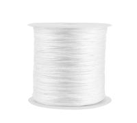 Xzhcy 0.8mm 110Yards Nylon String Cord Braided Beading Thread for DIY Crafts Friendship Bracelets Pendant Chinese Lucky Knotting Macrame Necklaces,Jewelry Making (White)
