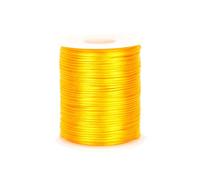 Xzhcy 1mm 110 Yards Nylon Satin Cord Silky Braided Thread Beading String for DIY Crafts Friendship Bracelets Pendant Chinese Lucky Knotting Macrame Necklaces Jewelry Making (Golden Yellow)