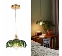XZHGCEE Glass Pendant Light Green Ceiling Light, Hanging Ceiling Lights Vintage Pendant Light, Pendant Lights for Kitchen Island Bedroom Hallway Study Room Coffee Bar