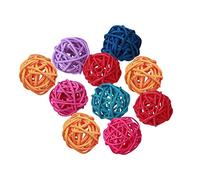 XzhixiangKing 10Pcs Willow Branch Ball, Sepak Takraw Colorful Decorative Balls, Small Rattan Ball Wicker Ball Birds Toy, DIY Craft Decoration