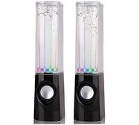 XzhixiangKing Dancing Water Speaker, USB Coloured Illuminated Fountain Style Dancing Water Stereo Speakers, for MP3 /Mobile Phones/Computer (Black)