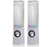 XzhixiangKing Dancing Water Speaker, USB Coloured Illuminated Fountain Style Dancing Water Stereo Speakers, for MP3 /Mobile Phones/Computer (White)