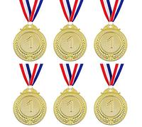 XzhixiangKing Metal Gold Silver Bronze Award Medals, with Ribbon, for Kids Children's Events, Classrooms, Office Games and Sports - 1st 2nd 3rd Place (6pcs-Gold)