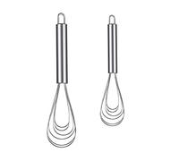 Xzhixiao 2-Piece Flat Wire Egg Whisk Set - Stainless Steel - 8 Inch & 10 Inch