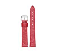 Xzhomfm 10-22mm Colorful Lizard Pattern Waterproof Cow Leather Watch Strap with Silver Pin Buckle, Red, 16mm