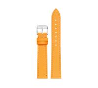 Xzhomfm 10-22mm Colorful Lizard Pattern Waterproof Cow Leather Watch Strap with Silver Pin Buckle, Yellow, 14mm