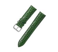 Xzhomfm 12-24mm Crocodile Pattern Calf Leather Watch Strap with Pin Buckle, Green, 16mm