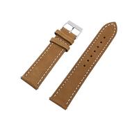 Xzhomfm 16-24mm Matte Top-Grain Cow Leather Watch Strap with Quick Release Spring Pin, Dark Brown, 16mm