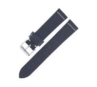 Xzhomfm 18-22mm Stitchless Colorful Lychee Pattern Waterproof Genuine Leather Watch Strap, Blue, 19mm