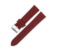 Xzhomfm 18-22mm Stitchless Colorful Lychee Pattern Waterproof Genuine Leather Watch Strap, Red, 19mm