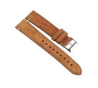 Xzhomfm 18-24mm Skin-Friendly Waterproof Vintage Top-Grain Cow Leather Watch Strap, Brown, 21mm