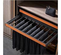 XZHWSZD Built-in telescopic trouser in wardrobe, Wardrobe Drawer Trouser With Buffer System, Pull-Out Closet Scarf Jeans Storage Sliding Rail,Adjustable Width
