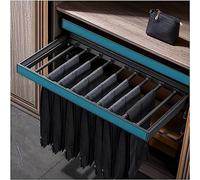 XZHWSZD Built-in telescopic trouser in wardrobe, Wardrobe Drawer Trouser With Buffer System, Pull-Out Closet Scarf Jeans Storage Sliding Rail,Adjustable Width