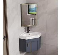XZHWSZD Corner Bathroom Vanity Cabinet, Corner Mounted Corner Vanity Bathroom Cabinet, w/mirror cabinet and hot and cold taps, Small Bathroom Sinks, for Small Spaces