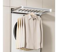 XZHWSZD Invisible Clothes Drying Rack Pull-out Wardrobe Trouser Basket Space-saving Drawer Slide Rail for Balcony Storage Silver Compact Size S - Perfect for Laundry nization