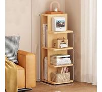 XZHWSZD Solid Wood Narrow Corner Bookshelf, Tall Invisible Standing Bookcase, Space Saving Storage Rack for Books Magazines Stylish Display Organizer for Living