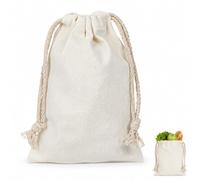XZJDGBZA Reusable Cotton Drawstring Storage Bag 22x28cm for Produce & Travel.Unbleached Natural Cotton Stuff Sack