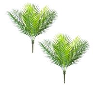 XZJMY 2 PCS Artificial Palm Tree Plants,49cm Tall Fake Tropical Palms Tree,Artificial Plant,Fake Leaves Decor Greenery for Home Hawaiian Jungle Beach Theme Party Decoration (Greens,Palm Plant)