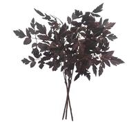 XZJMY 3 Pack Artificial Cimicifuga Plant Leaf,Artificial Fall Leaves Stems,Faux Fall Stems Fake Branches for Vase Home Kitchen Thanksgiving Harvest Farmhouse Table Mantel Decor (Purple)
