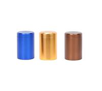 XZJMY 3Pack Aluminum Storage Jar,Portable Mini Metal Tins,Multipurpose Airtight Container Small Storage Jars with Lids for Spices, Coffee & Teas 60ml (Gold/Coffee/Blue)