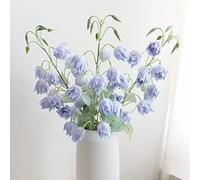XZJMY 3Pcs Artificial Bluebell Silk Flower Outdoors Fake Plants Faux Plastic Flower for Home Office Decoration, Dining Table Centerpiece (Light Blue)