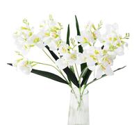 XZJMY 3Pcs Artificial Freesias Flowers,Artificial Lily for Wedding Home Party Garden Shop Office Decoration (White)
