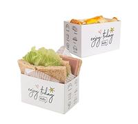 XZJMY 50 Pack Paper Take Out Containers,Mini Burger Boxes,Toast Holding Bread Tray, Sandwich Hot Dog Donut Egg Waffle Packaging Box for Take Out Food Containers (L-A)