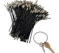 XZJMY 60Pcs Keychain Rings,Stainless Steel Wire Keychains Black Key Rings 6 Inches Stainless Steel Wire Ring 1.5 mm Cable Loop Rings for Hanging Luggage Tag, Keys and ID Tag Keepers
