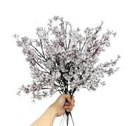 XZJMY 8Pcs Gypsophila Artificial Flowers,Faux Babys Breath Silk Flower,Real Touch Fake Flowers,Decoration Bouquets with Stem for DIY Wedding Party Floral Arrangement Farmhouse Decor (Silver)