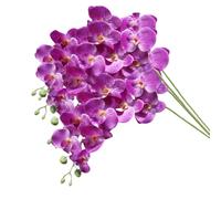XZJMY Artificial Phalaenopsis Flowers,27.5" Fake Orchid Stems,Real Touch Orchid Flower Silk Phalaenopsis for Home Decor Wedding Centerpieces (4, Fuchsia)