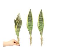 XZJMY Artificial Snake Plant,Faux Agave Fake Sansevieria Variegated Plant for Indoor and Outdoor Home Office Store Decoration (3Pcs, Green)