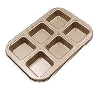 XZJMY Bun Pan,Muffin Pan,Mini Square Cake Pan,6 Cup Non-Stick Cupcake Baking Pan for Making Muffins or Cupcakes (6 cavity)