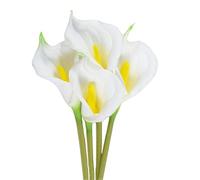 XZJMY Calla Lily 4Pcs Artificial Flowers 24'' Long Stem Artificial Calla Lily Flowers,Silk Flower Fake Bouquet for Wedding Bridal Bouquet Home Decor Centerpiece (4, White)