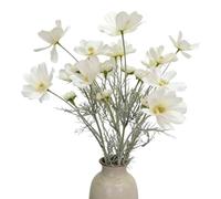XZJMY Cosmos Silk Flowers, Pack of 4 Tall 24 Inch Fake Flowers,Wild Flowers Branches,Artificial Flowers for Home Wedding Party Decoration,Light Blue/White (White)