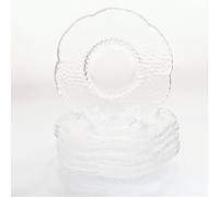 XZJMY Dessert Plates Mini Clear Glass Plates 4 Inch Tea Plates 6 Pack Tabletop Coasters Set for Appetizers,Cake and Small Meals