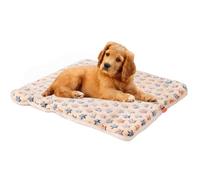 XZJMY Soft Dog Cat Bed Mat,Small Animal Bed Mat, Warm Plush Pad Mat with Cute Prints Winter Sleep Bedding Mat for Small Medium Large Dog Cats (Beige, 29.5''x21.7'')
