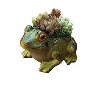 XZJMY Succulent Pots, Plant Pots for Frog Decor Small Animal Succulent Planters, Cute Cactus Flower Pot/Garden Planters for Home Office Desk Mini Ornament (Resin, Green)