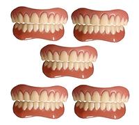 XZLZMD Silica Gel Prosthesis Teeth Upper and Lower Dentures Instant Veneers Temporary Dental Prosthesis Teeth Cosmetic Dental Veneers Comfort Fit Quick Dentures for Men Women One Size,5pair