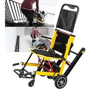 XZLZMYP Electric Climbing Stair Wheelchair Trolley Multifunctional Folding Portable Chair Stair Lift Climber Stair Mobility Assist Medical Equipment Load Capacity 373Lb,Yellow