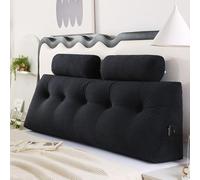 XZLZMYP Large Headboard Pillow with Headrest Headboard Wedge Bed Rest Reading Bolster Triangular Pillow with Removable Cover Positioning Support Long Pillow for Daybed,F,150x50cm