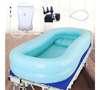 XZLZMYP Medical Bedside Shower Inflatable Bathtub Kit with Air Pump Portable Inflatable PVC Body Washing Basin System Bath in Bed Assistive Aid for Disabled Elderly Bedridden Patient,B