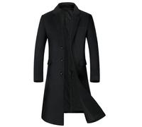XZLZMYP Mens Wool Trench Coat Solid Casual Padded Outdoor Overcoat Long Thicken Warm Coat Jacket Mid Length Business Coat with Lapels Trench Coats for Men,B with cotton,M