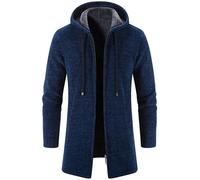 XZLZMYP Men's Wool Woolen Coat Long Hooded Trench Coat Winter Casual Jacket Elegant Slim Fit Overcoat with Zipper Solid Casual Padded Warm Outdoor Business Overcoat,A,XL