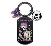 XzmaaoX Halloween Keychain Goth Keychain for Women Skeleton Keychains for Friends Spooky Basket Stuffers Funny Quirky Key Chain Halloween Horror Gift for Adult Teens