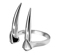 xzmnxzzme Simple Animal Beast Fangs Rings Silver Ig Popular Men Retro Creative Jewelry for Him Her Flexible Finger Jewelry Men chic rings for men
