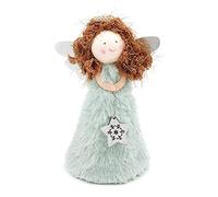 xzmnxzzme The Christmas Workshop, Topper Plush Fairy Angel Treetop Figurine Ornament for Xmas Tree, Indoor Christmas Decoration, Blue